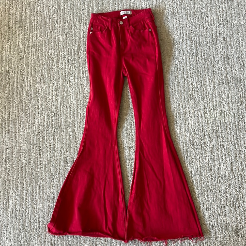 Judy Blue red flared bottom Jean. Size 0/24